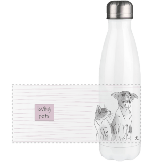 Panorama Thermoflasche Loving Pets - White, 500ml