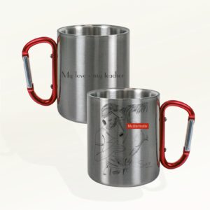 Edelstahl Tasse mit individuellem Lineart-Tierportrait bedruckt