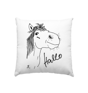 Hallo Pony - Kissen 40x40cm - Weiss satiniert, 40x40cm