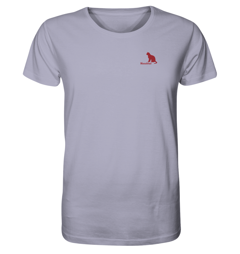 front-organic-shirt-stick-b0aec2-1116x.png Your Cat Organic Shirt lavendel mit Stickmotiv Katze und personalisierbarem Tiernamen.