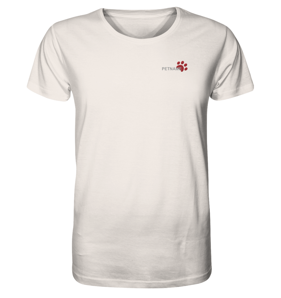 front-organic-shirt-stick-f2ebe5-1116x-1.png Your Pet Organic Shirt natur mit Stickmotiv Pfotenabdruck und personalisierbarem Tiernamen