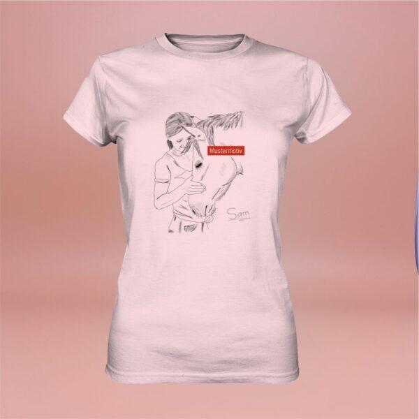 Damen T-Shirt bedruckt mit individuellem Tierportrait