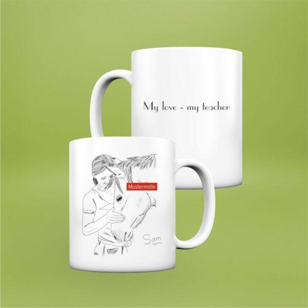 Tasse bedruckt mit individuellem Tierportrait