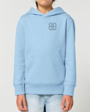 Kids Organic Hoodie mit individuellem Tierportrait als Stickmotiv