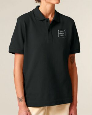 Organic Poloshirt mit individuellem Tierportrait als Stickmotiv