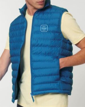 Organic Bodywarmer - Weste royal-blue bestickt mit individuellem Tiermotiv