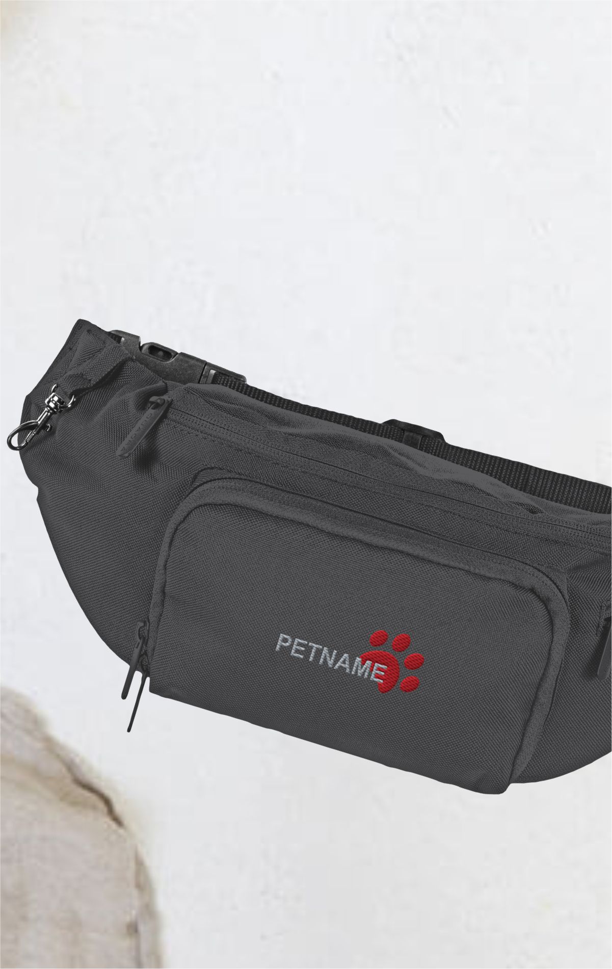 Personalisierbares ShoulderBag mit Tiernamen als Stickmotiv