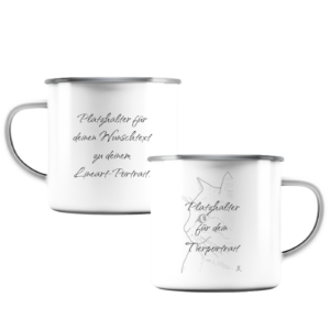Emaille Tasse (Silber)