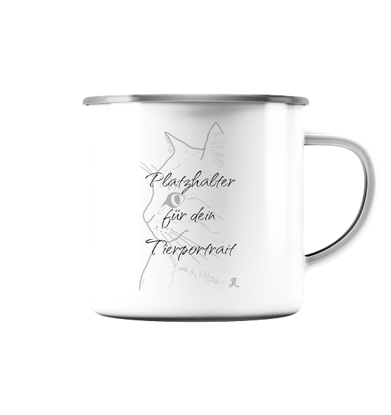 Emaille Tasse (Silber) – Bild 2